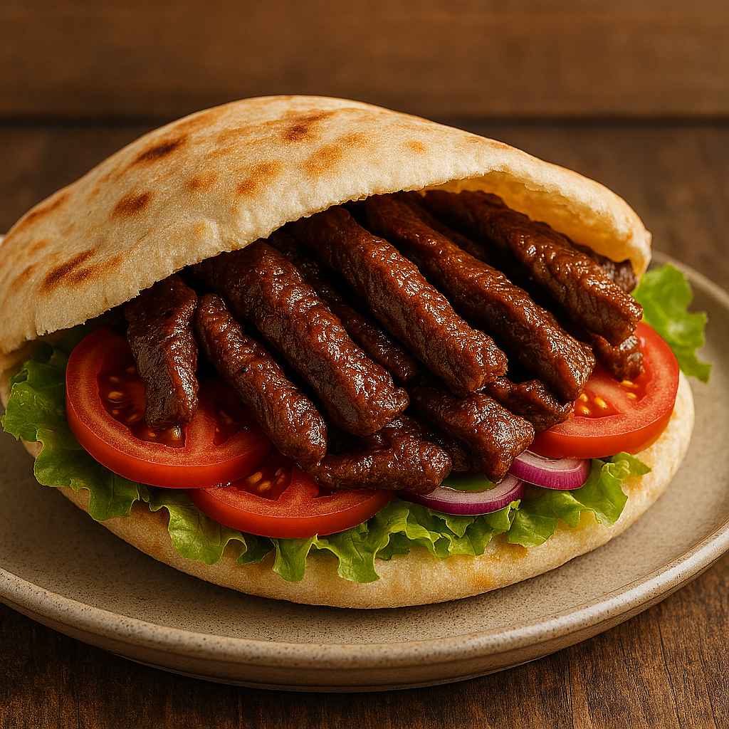 Kødstrimler Pitabrød